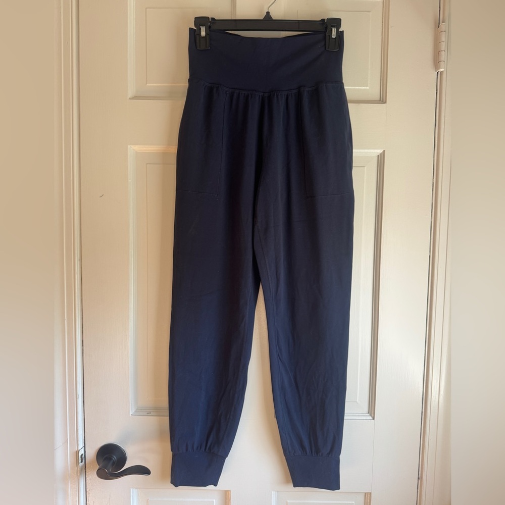 Athleta Salutation Jogger Navy Blue High Rise Jogger Pants Size Small